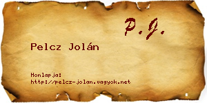 Pelcz Jolán névjegykártya