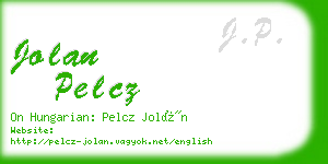 jolan pelcz business card